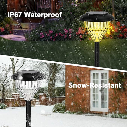 Solar Color Changing Lights Waterproof IP67 - LED Outdoor Pathway Lighting Decorative Garden Landscape Path Lights Ground Spotlights Warm Light LED Luce Solares for Street Walkway Sidewalk 2pcs