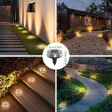 nipify 8 Pack Solar Ground Lights Outdoor, 8 LED Solar Disc Lights Waterproof for Yard Garden Walkway Deck Patio | Lumora