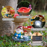 TIJNN Solar Gnome Statue with LED Lights, Bird Water Feeder Garden Decor for Patio, Lawn, or Home, Mushroom | Lumora