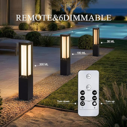 Solar Pathway Lights Outdoor Waterproof, 1 Pack Auto On/Off Driveway Lights, 3000K Landscape Lighting & Accessories, Aluminum Dimmable Outdoor Solar Lamp for Path Sidewalk Walkway Yard Decor