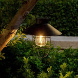 HUYIENO 2Pack Solar Metal Hanging Lantern with Shepherd Hook Outdoor Led Garden Lights Black | Lumora