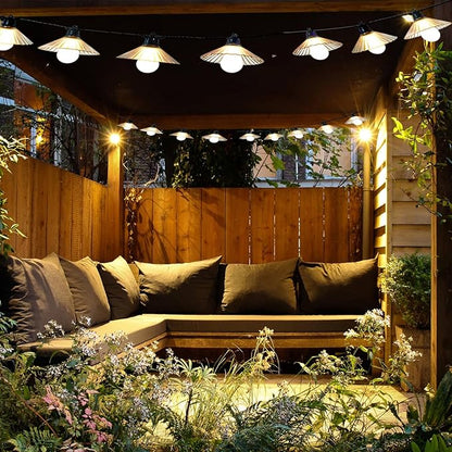 16.4 FT Outdoor Patio String Lights, Connectable LED Backyard Lights with 10 Globe Bulbs, Waterproof Hanging Light Outside for Gazebo Yard Porch Bistro Deck Party Decorations