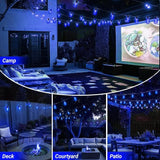 LAMPHOME 26Ft ST38 Outdoor String Lights, Blue Patio Lights with 12+1 ST38 Edison Bulbs, LED Shatterproof String | Lumora