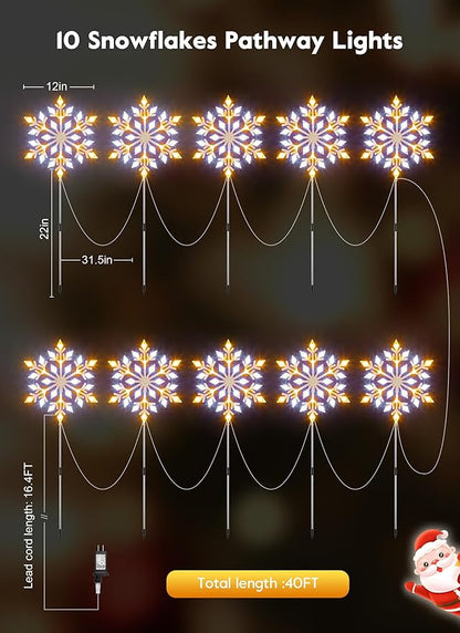 Brightown Star Christmas Pathway Lights Outdoor Christmas Decorations Yard Sidewalk Walkway Driveway Marker Stake