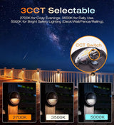 CLOUDY BAY [6 Pack] 3CCT Low Voltage LED Deck Lights Outdoor,2700K/3500K/5000K Selectable,Landscape Step Stair | Lumora