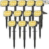 Solar Spot Lights Outdoor Waterproof IP65, [12 Pack/100 LED/4 Modes] Solar Landscape Spotlights, Auto On/Off High | Lumora