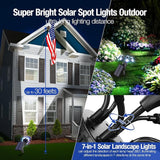 Solar Spot Lights Outdoor 1000LM, IP68 Waterproof Solar Lights Outdoor with 7x360° Adjustable Metal Hose, 4 | Lumora