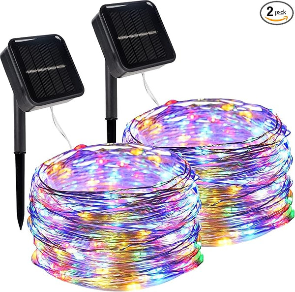 Twinkle Star 2 Pack Solar Christmas Lights Outdoor, Total 80 FT 240 LED Solar Powered Christmas Fairy Lights | Lumora