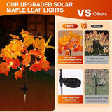 2Pack Fall Solar Lights Outdoor Waterproof,40LED 80 Maple Leaves Solar Garden Lights Outside, Autumn Artificial | Lumora