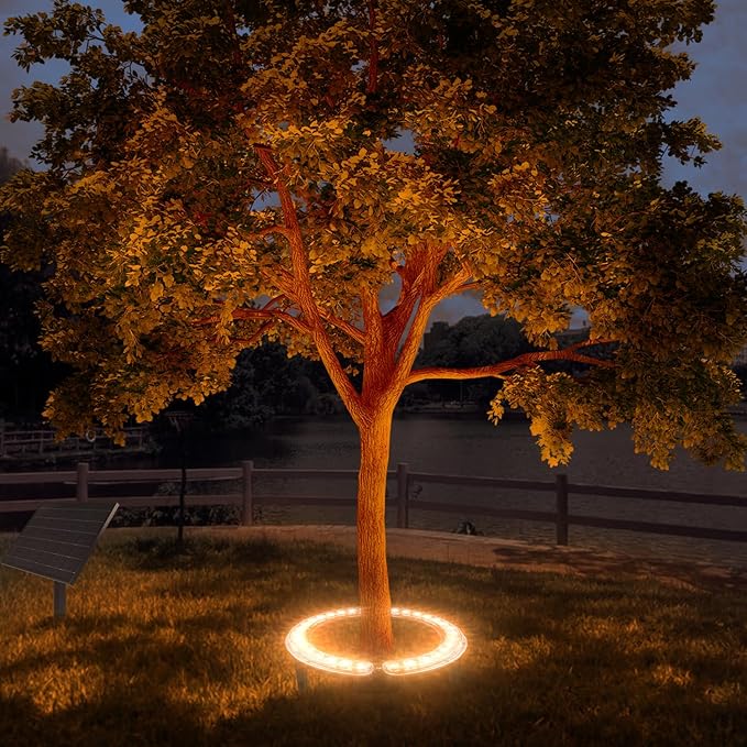 Solar Light Up Palm Tree Outdoor,Warm Light Super Bright 32 LED 5 V 12000mAh Landscape Spotlights for Big Tree&Palm | Lumora