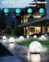 Coroor Garden Solar Ball Lights Outdoor Waterproof, 80 LED Cracked Glass Globe Ground Lights for Path Yard Patio | Lumora