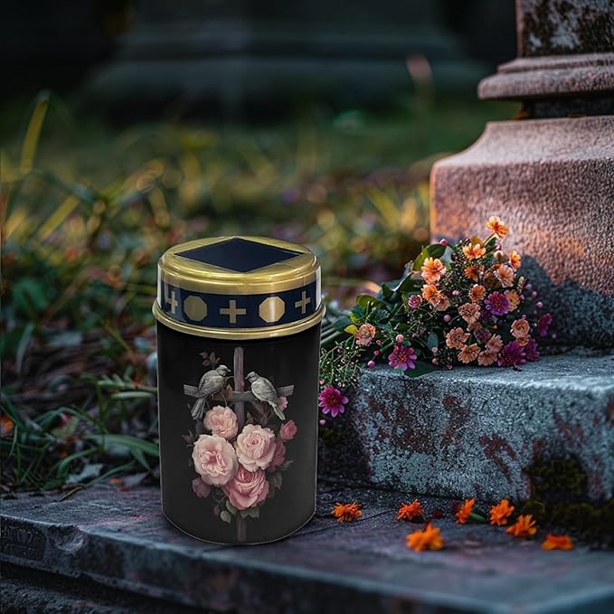 Solar Flameless Lights Outdoor Solar Lights Waterproof Solar Powered Fairy Lights for Outside Solar Cross for Cemetery Landscape Lighting Pathway Lights Lantern Solar Walkway Lights Outdoor