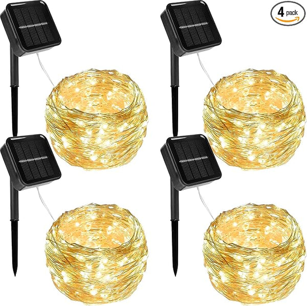 Twinkle Star 4 Pack Solar String Lights Outdoor, Total 460 FT 480 LED Solar Fairy Lights Outside Waterproof 8 | Lumora