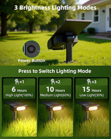 EZVALO Solar Spot Lights Outdoor IP67 Waterproof, Adjustable Solar Landscape Lights, 3 Lighting Modes Solar | Lumora
