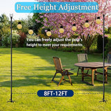 2Pack 8.6FT String Light Poles for Outside Adjustable Light Poles for Outside String Lights for Outside String | Lumora
