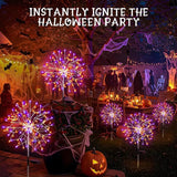 suddus Solar Halloween Lights Outdoor Solar Powered, Upgrade 2-Pack Orange & Purple Solar Firework Lights | Lumora