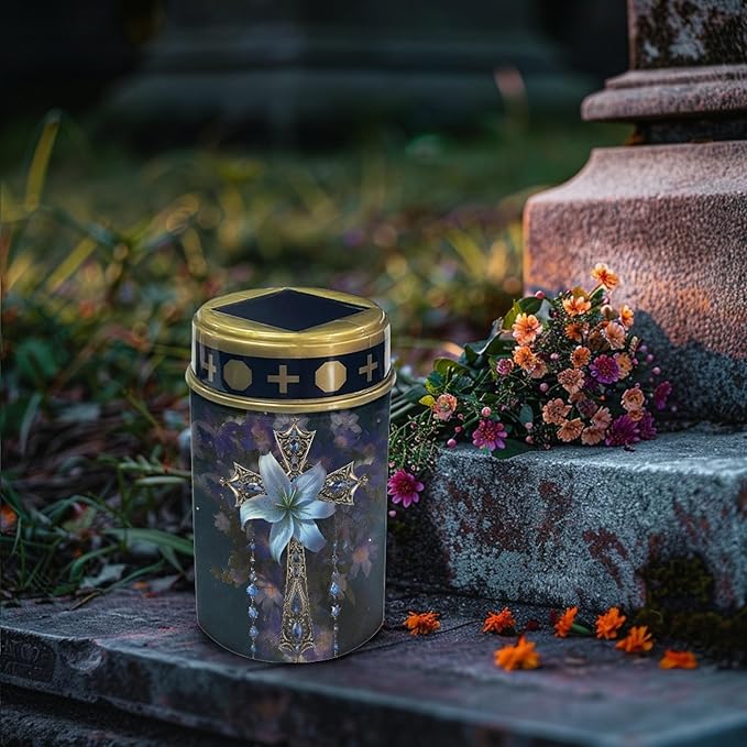 Solar Pathway Lights,Grave Crosses for Cemetery Solar Lights Outdoor Waterproof Garden Stake Lights for Outside Patio Landscape Lighting Flameless Warm White Pathway Lights Spotlights