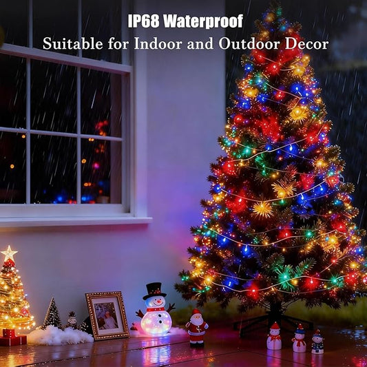 Christmas String Lights (Multicolor - Steady, 25FT), Mini LED String Lights, Waterproof Fairy Lights for Outdoor Indoor Holiday Party Patios Wedding Valentines Day Halloween Xmas Decor