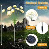 2PK 16LED Solar Garden Lights Outdoor, Mushroom Solar Lights Outdoor, IP65 Waterproof Firefly Light Outside Decor | Lumora