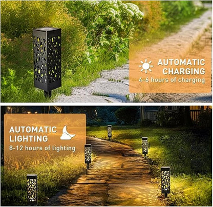 Solar Pathway Lights Outdoor, IP65 Waterproof Solar Powered Landscape Lighting, 8-12h Auto Charging, 63x12.5cm - Durable Weatherproof Yard & Patio Walkway Illumination