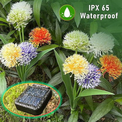 Solar Lights for Outside Waterproof,Outdoor Garden Light Yard Patio Pathway Decoration w High Flexibility Iron Wire, Dandelion Light for House Landscape Lighting/Pathway/Yard Décor