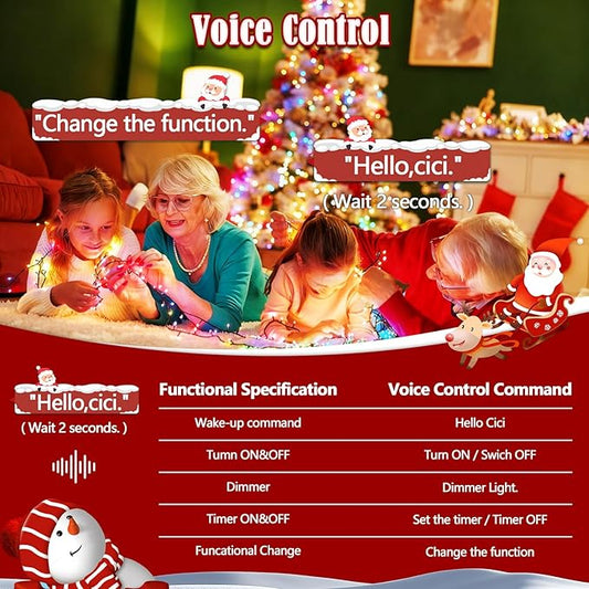 2026 New Voice Control 88ft 240LED Smart Christmas String Lights Outdoor/Indoor | String Lights with Remote, 12Modes, 7Voice Commands & Timers, Christmas Twinkle Light for Xmas Tree Decor (Multicolor)
