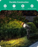 EDISHINE Low Voltage LED Landscape Lights with 35° Beam Angle, 3.2W 240LM 3000K Outdoor Landscape Lighting, CRI 80 | Lumora