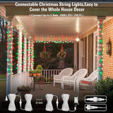 JMEXSUSS 200 LED Red White and Green Christmas Lights Outdoor, 66ft String Lights Indoor Clear Wire, Christmas Tree | Lumora