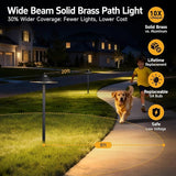 Gardenreet Brass Low Voltage Pathway Lights (9" Shade, 23.5" Tall) - Black 12V Path Light Waterproof, Wired Outdoor | Lumora