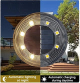 Solar Ground Lights Outdoor Waterproof IP68, 4 Pack 8 LED In Ground Solar Disc Landscape Lighting, Garden Lights | Lumora