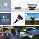 SOLPEX 10 Pack Solar Ground Lights Outdoor Waterproof, Solar Powered Pathway Lights, Landscape Lighting for Garden | Lumora