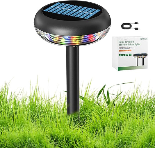 Solar Lights Outdoor, Waterproof, 11x11x3.8cm, Color Changing Solar Pathway Lights, Led Garden Lamps, Rechargeable, for Gardens, Patios, Porches, Lawns