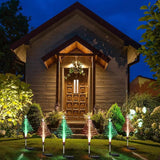 Baquler 2 Pcs Solar Christmas Tree Garden Stake Lights Outdoor Christmas Tree Yard Decorations Multicolor LED Solar | Lumora