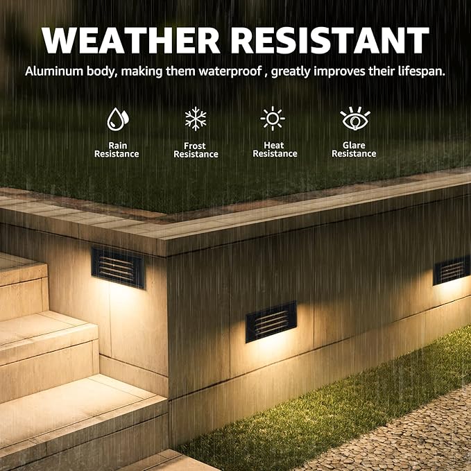 SUNVIE Low Voltage Step Lights 5W LED Step Lights Outdoor 3000k Low Voltage Deck Light with Horizontal Louver | Lumora