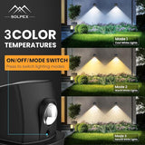 SOLPEX Solar Lights Outdoor Waterproof IP65, Solar Stair Lights Outdoor for Fence, Deck, Step, Dual Color LED 3 | Lumora