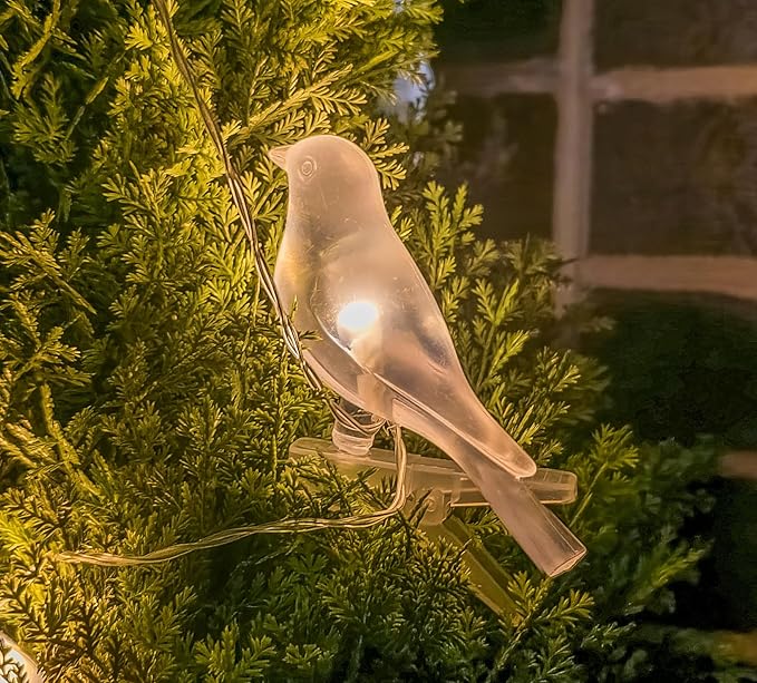 5 STAR SUPER DEALS Solar LED Bird Clip On String Lights - 5PC Set - Solar Powered Decorative Lights for Garden, Balconies, Trees, Bird Baths, Pathways & Fences