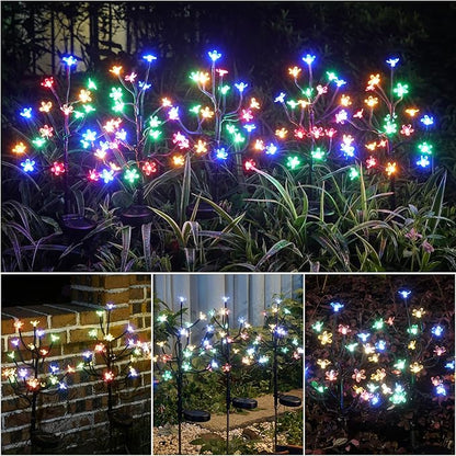 Solar Garden Lights Outdoor,Solar Lights Outdoor Decorative Waterproof for Outside 6Pack, 120Led Solar Flowers Garden Decor, Yard Pathway,Patio Fairy Decorations,Gardening Gifts for Women Mom