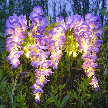 Solar Garden Lights Outdoor Waterproof Decorative Solar Lights Outdoor 1 Pack with Wisteria Flower Garden Decor Yard Patio Lawn, Gifts for Mother's Day Mom Women (Purple)