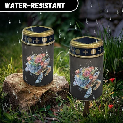 Sea Turtle Solar Light Outdoor Waterproof Solar Powered Outdoor Garden Lights Warm Solar Lights for Outside Outdoor Yard Landscape