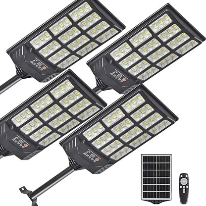 Solar Lights Outdoor Waterproof, 6500K Dusk to Dawn Solar Street Light Motion Sensor with Remote Control, LED Security Lights for Outside Garden Yard Parking Lot, Outdoor Flood Lights