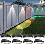 Solar Fence Lights Outdoor 8 Pack, 9 Fixed Colors & Auto Changing Waterproof Fence Lights Solar Powered, Solar Deck | Lumora