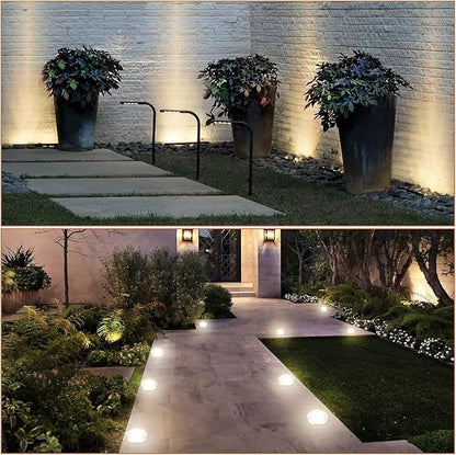 RGBW Warm White Low Voltage Landscape Lights 10W Color Adjustable LED Landscaping Lighting IP67 Waterproof Outdoor In-Ground Light 12V-24V Pathway Garden Deck Driveway Well Lights (2Pack)