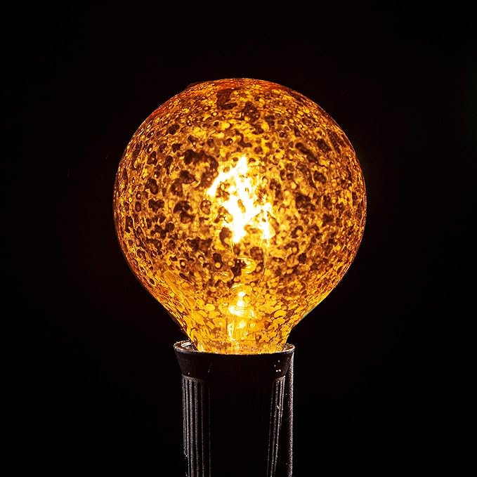 Hometown Evolution, Inc. Gold Outdoor Patio String Lights (10 ft, G50 Gold 2" Bulbs - Black Wire) | Lumora