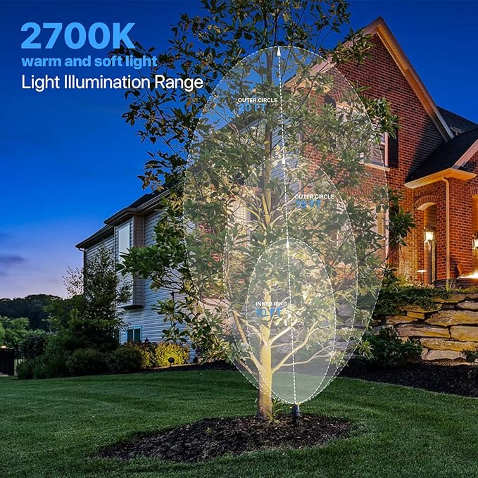 GOODSMANN Low Voltage Landscape Spotlights 5W LED Outdoor Floodlights 2700K Warm White Replaceable LED Outside | Lumora