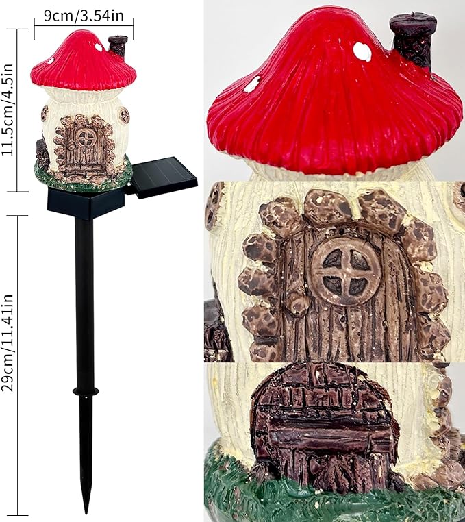 Mushroom Solar Lights Outdoor, Waterproof Fairy Houses Lights Mushroom Garden Decor Decorative Solar Powered Garden | Lumora