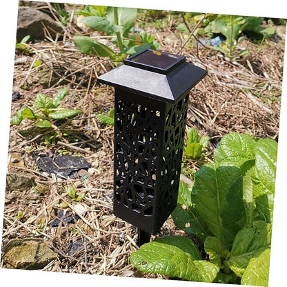 6pcs Solar Hollow Lawn Lights Outdoor Landscape Lighting Black Warm White for Garden Walkway Energy Saving Solar Step Lights