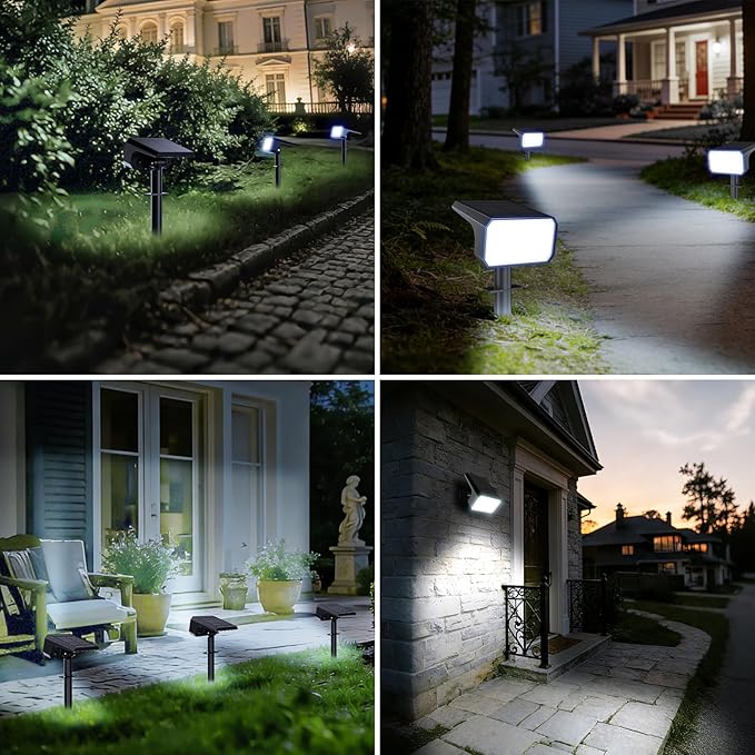 Fabrito Solar Spot Lights Outdoor 8 Pack, [108Leds, 4 Modes] Auto On/Off Spotlights, IP67 Waterproof Landscape | Lumora