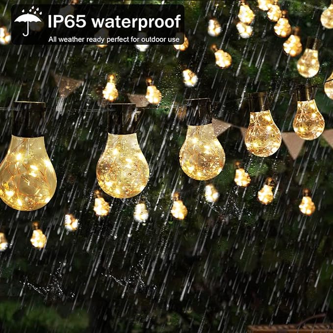 14ft Battery Operated 20 Hanging Bulb 100 LED String Lights, Vintage Commercial Battery Outdoor Lights for Indoor | Lumora