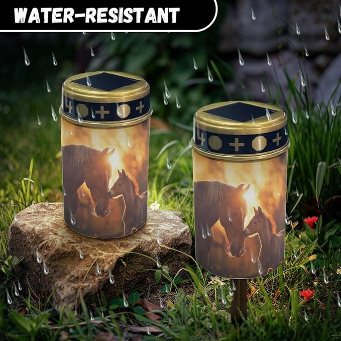 Sunset Horses Solar Garden Lights Outdoor Waterproof,Solar Lights-Horses Garden Stake Lights,Outdoor Pathway Lights | Lumora