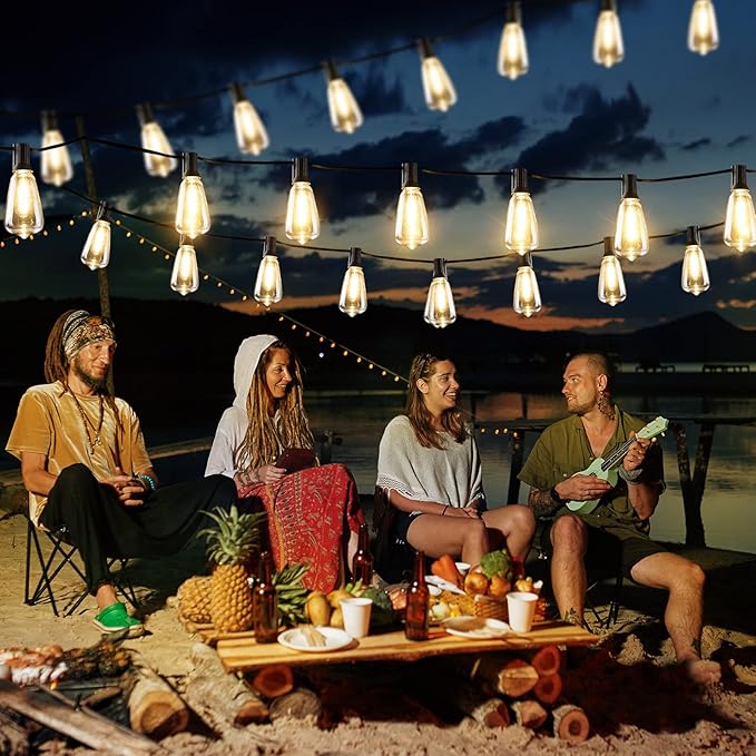 Auroraworld 25 FT Outdoor String Lights with 14 Shatterproof LED Bulbs, Waterproof Patio Lights for Yard, Party & Wedding
